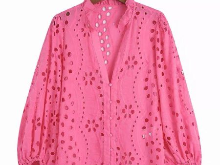 Marianna Premium Eyelet Blouse on Sale