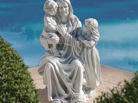 Jesus Christ Loves the Little Children Garden Sculpture By Artist Carlo Bronti Fashion