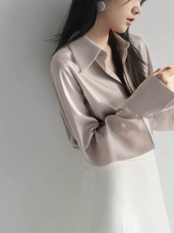 Delilah Luxe Satin Shirt Hot on Sale