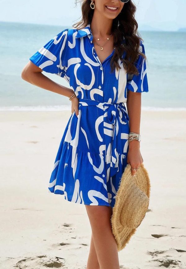 Bitsy Breezy Summer Dress in Blue For Sale