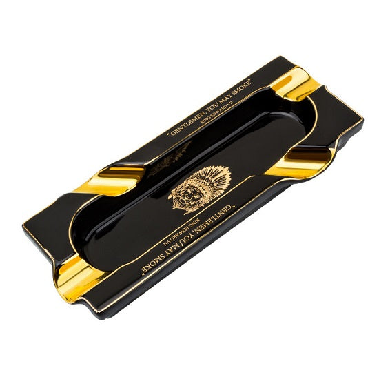 Luxury Hand Made Fine Ceramic Windproof Four Slots Sigar Gold Plated Ashtrays Designed by Lubinski Sigars Online now