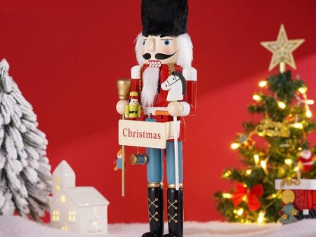 Christmass Chef Nutcracker Soldier With Christmass Sign Large Wood Statues Figurines Discount