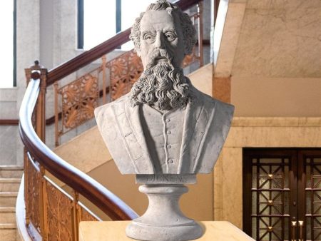 Great World Writer Charles Dickens Life-Size Sculptural Bust by Artist William Wood Gallimore. Online Sale