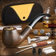 Scotte Handmade High Quality Premium Food Grade  Natural Real Makaaar Ebony Wood Pipe with Accessories For Sale