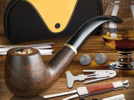 Scotte Handmade High Quality Premium Food Grade  Natural Real Makaaar Ebony Wood Pipe with Accessories For Sale