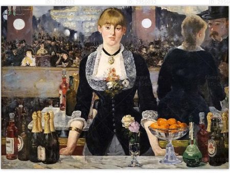 Edouard Manet A Bar at the Folies Bergere Canvas Painting For Cheap