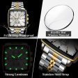 Mens Top Brand Luxury Multi-function Chronograph Quartz Square Sport Waterproof Luminous Gold Green Watch Discount