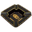 Luxury Style Hand Made Large Designer Cigars Sigarette Gold Plated Black Ashtray By Lubinski Discount