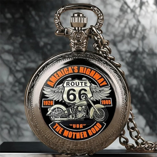 Classic Route 66 American Highway Bakers Pocket Watch Design For Cheap