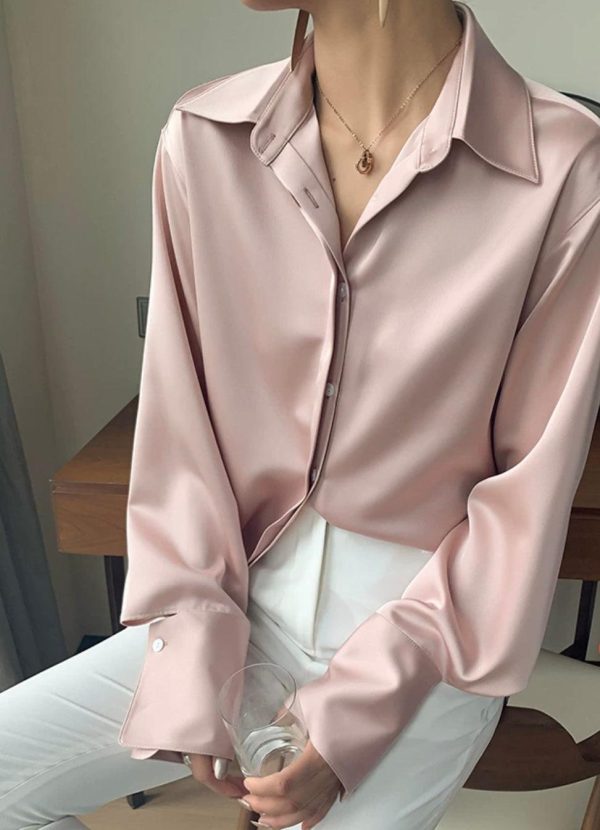 Delilah Luxe Satin Shirt Hot on Sale