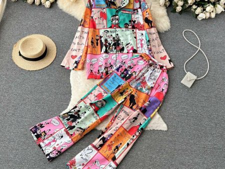 Cartoon Abstract Coord Set Hot on Sale