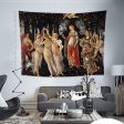 Sandro Botticelli Master Piece Collection Medieval Fresco Primavera Fabric Tapestry For Sale