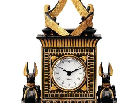 Egyptian Temple of God Anubis Sculptural  Desktop Clock Cheap