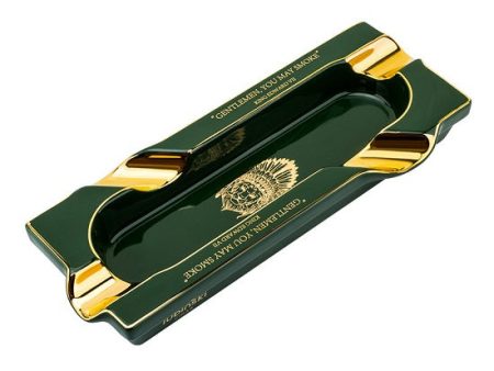 Luxury Hand Made Fine Ceramic Windproof Four Slots Sigar Gold Plated Ashtrays Designed by Lubinski Sigars Online now