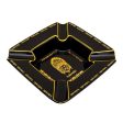 Luxury Style Hand Made Large Designer Cigars Sigarette Gold Plated Black Ashtray By Lubinski Discount