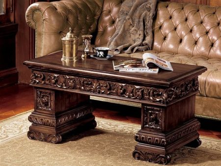 Antique Hand-Carved Mahogany Sculptural Coffee Table Hot on Sale