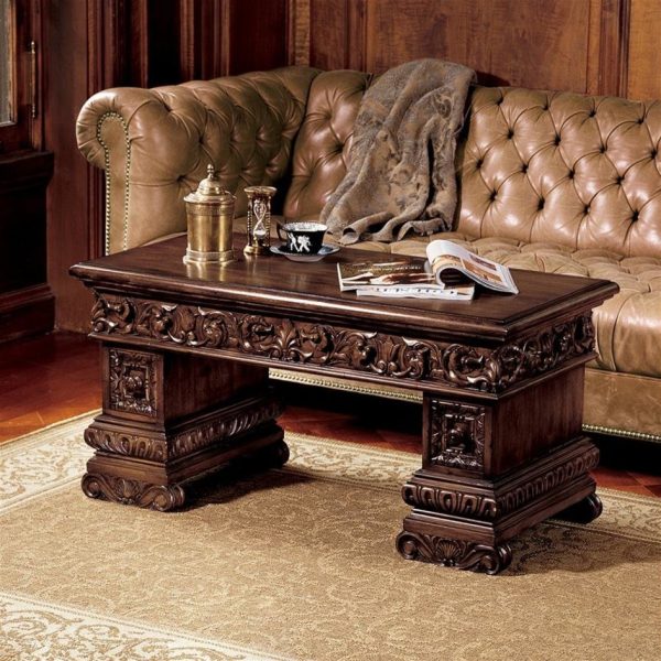 Antique Hand-Carved Mahogany Sculptural Coffee Table Hot on Sale