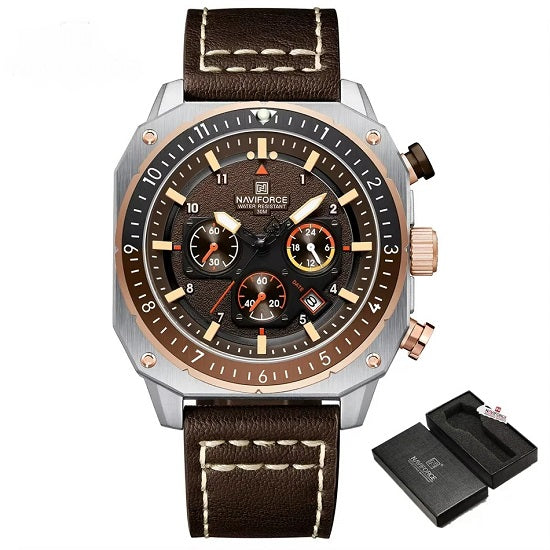 Mens Top Brand Luxury Sports Multi-function Chronograph Quartz Square Sport Waterproof Luminous  Watch SRGBN-BOX on Sale