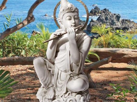 Buddha Plain Flute Asian Zen Garden Statue Hot on Sale