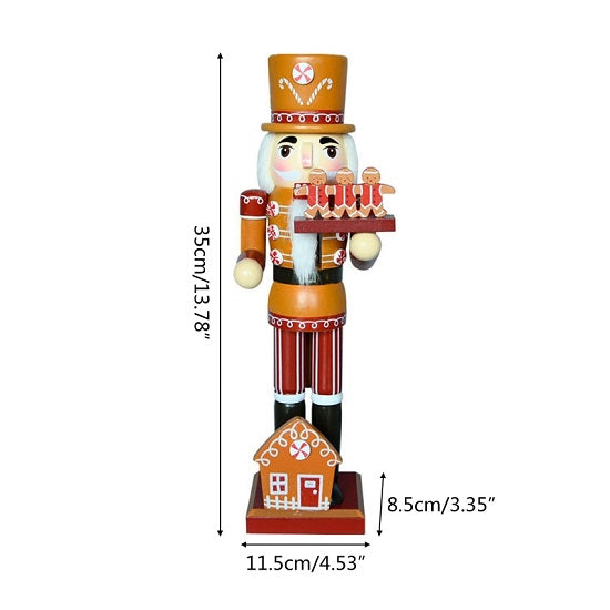 Christmass Gingerbread House Chef Nutcracker Soldier Large Wood Statues Figurines Online Sale