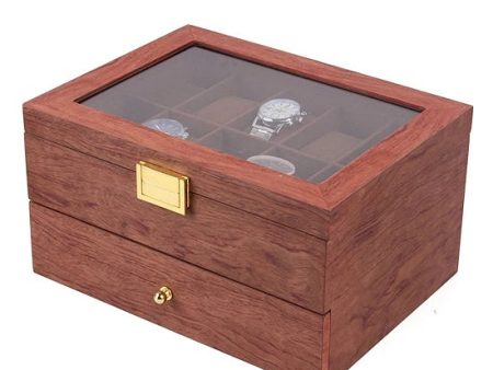 Watch Rosewood Display Storage Case Double Drower Orgonizer for 20 Slots For Sale