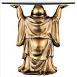 Feng Shui Decoration Jolly Hotei Buddha Glass-Topped Sculptural Table For Sale