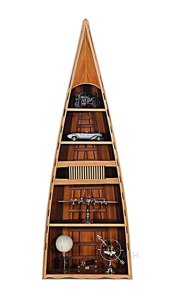 Canoe Bookshelf With Built 5 Shelves Wood Bookcase Online Sale