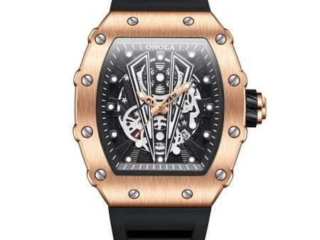 Mens Hublot Swiss Style Top Brand Tonneau Holow Dial Design  Luxury Multi-function Chronograph Quartz Watch Online