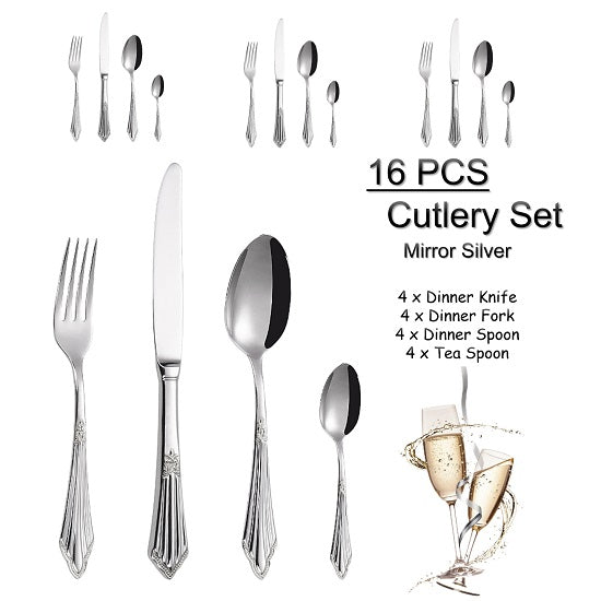 Silver Plated Flatware Set Dishwasher Safe Cutlery Antique Silverware For Discount