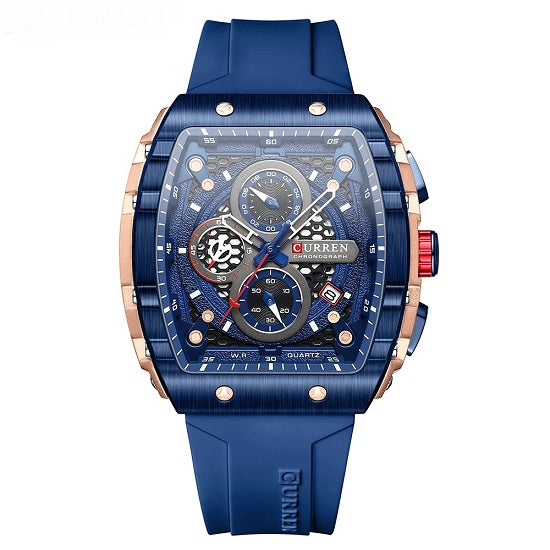 Mens Hublot Swiss Style Unique Rectangular Design Tonneau Dial Multi-function Luminous Waterproof Sports Chronograph Quartz Watch Discount