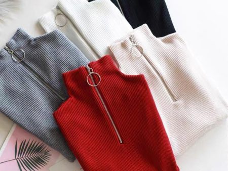 Zipper Up Turtleneck Sale