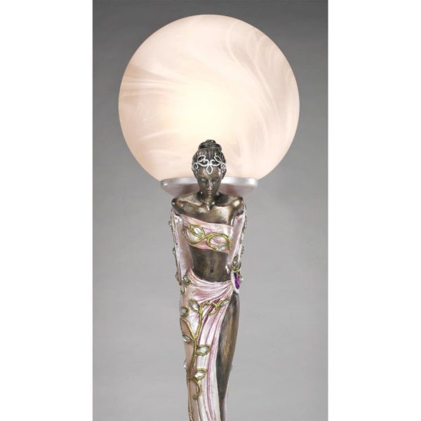 Art Deco Two Muses Tabletop Lamp Statue By Artist Erte on Sale