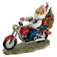 Christmas Santa Biker With Gifts Desktop Statue For Sale