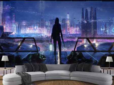 Cyberpunk Psychedelic Future Woman the Steam City Tapestry Home Decor Wall Art Online Hot Sale