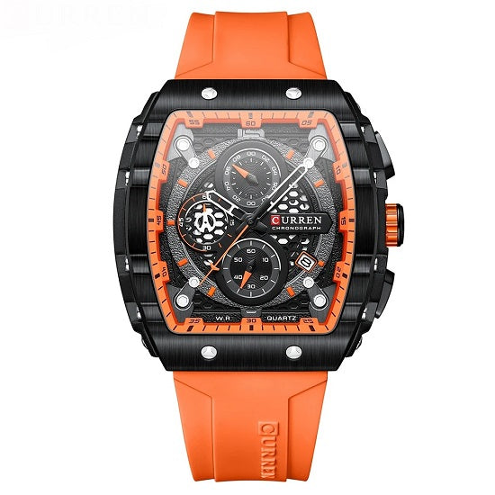 Mens Hublot Swiss Style Unique Rectangular Design Tonneau Dial Multi-function Luminous Waterproof Sports Chronograph Quartz Watch Discount