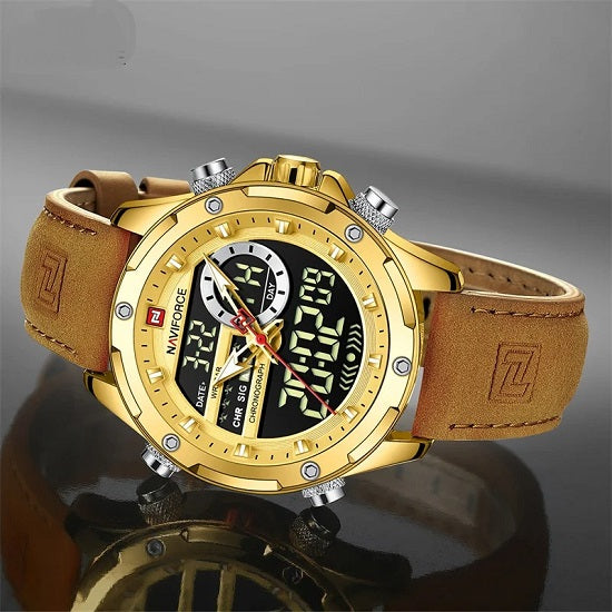 Mens Top Brand Luxury Sports Multi-function Chronograph Quartz Alarm  Digital  Waterproof Luminous  Watch Online now