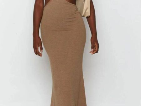 Reya Bodycon Holiday Dress in Brown Supply