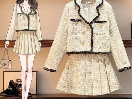 Dorotha Luxe Tweed 2 Pc Set - Set of Jacket and Skirt Hot on Sale