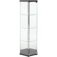 Private Collection Corner Glass Wine and Liquor Bar Cabinet Hexagon Shaped Display with Glass Doors Shelfs Discount