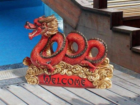 Asian Dragon Welcome Home Zen Garden Statue For Cheap