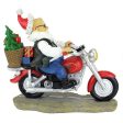 Christmas Santa Biker With Gifts Desktop Statue For Sale