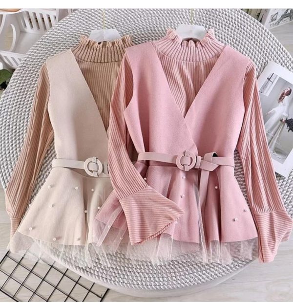 Bianca Sweater and Cape Set with Belt Fashion