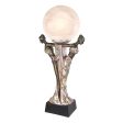 Art Deco Two Muses Tabletop Lamp Statue By Artist Erte on Sale