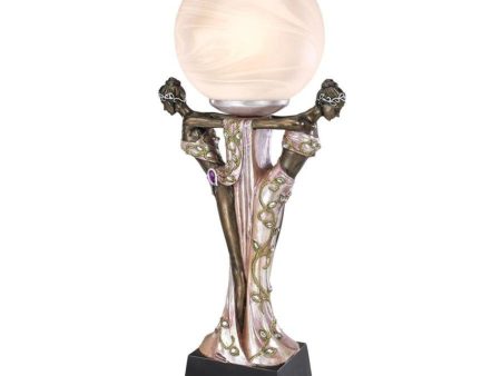 Art Deco Two Muses Tabletop Lamp Statue By Artist Erte on Sale