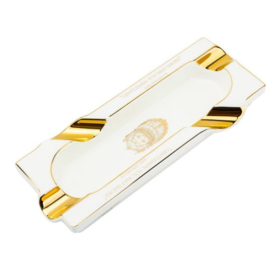 Luxury Hand Made Fine Ceramic Windproof Four Slots Sigar Gold Plated Ashtrays Designed by Lubinski Sigars Online now