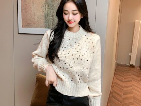 Adele Statement Woolen Sweater with Sequin Detail Online Sale