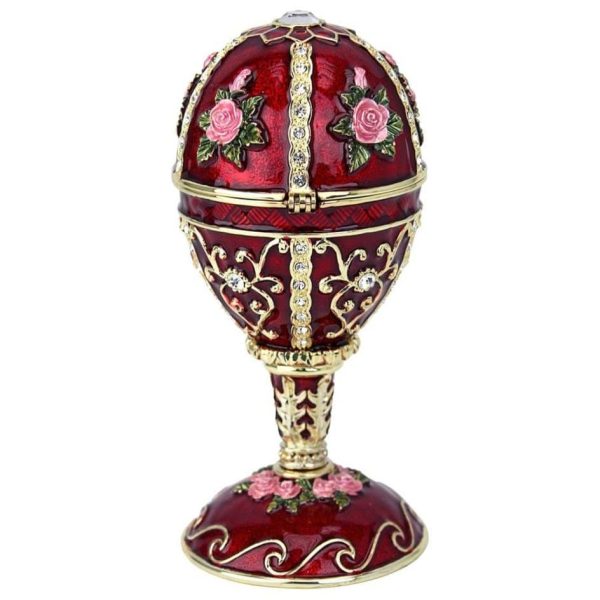 Easter Gift Romanov  Imperial Style Rosette Rose Enameled  Egg For Cheap