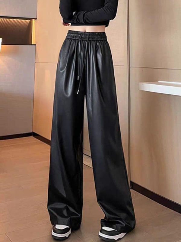 Kemberly Wide Leg Leather Pants Supply