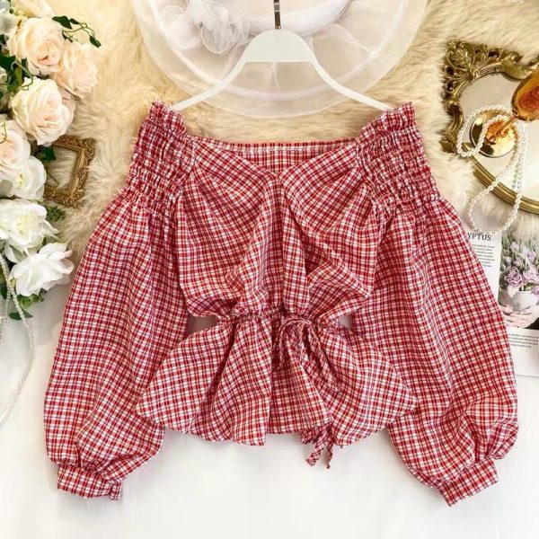 Decker Plaid Blouse For Discount