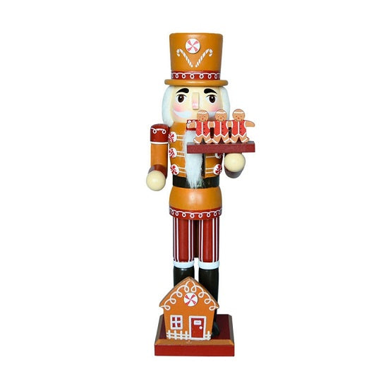 Christmass Gingerbread House Chef Nutcracker Soldier Large Wood Statues Figurines Online Sale